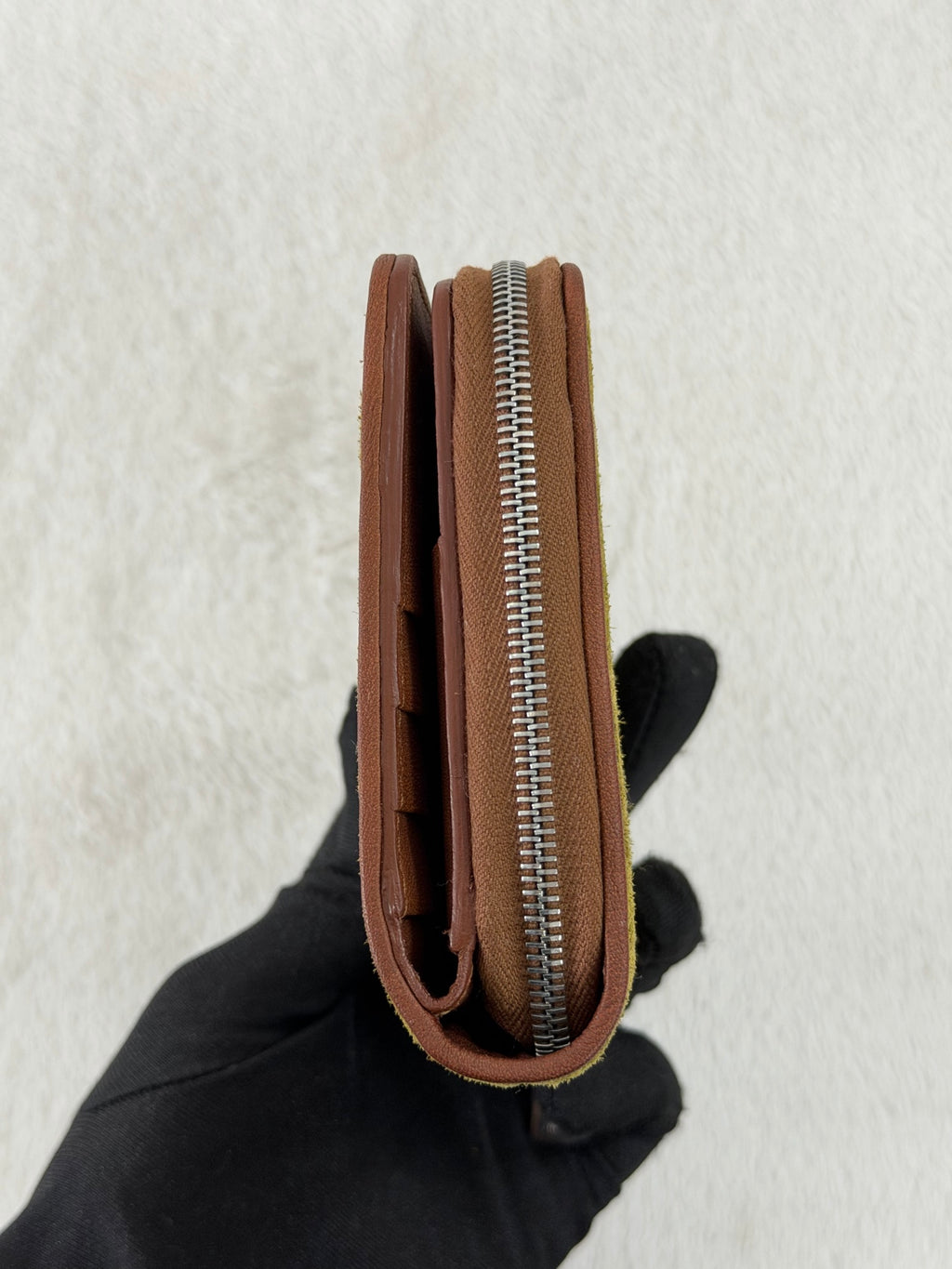 CELINE C Macadam Suede Bifold Wallet
