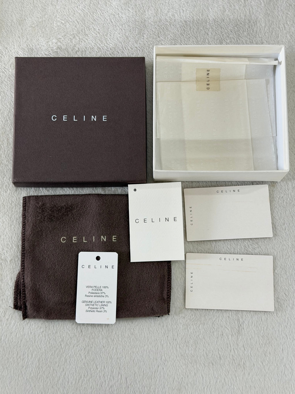 CELINE C Macadam Suede Bifold Wallet