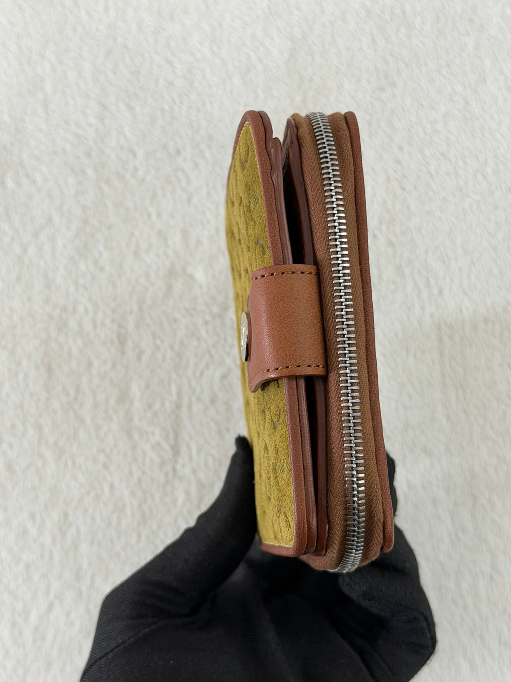 CELINE C Macadam Suede Bifold Wallet