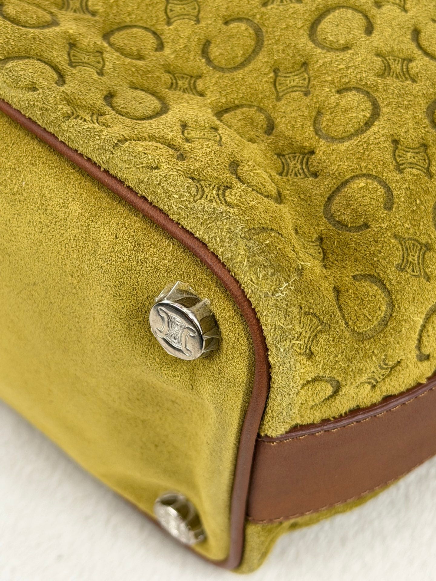 CELINE C Macadam Suede Accessory Pouch