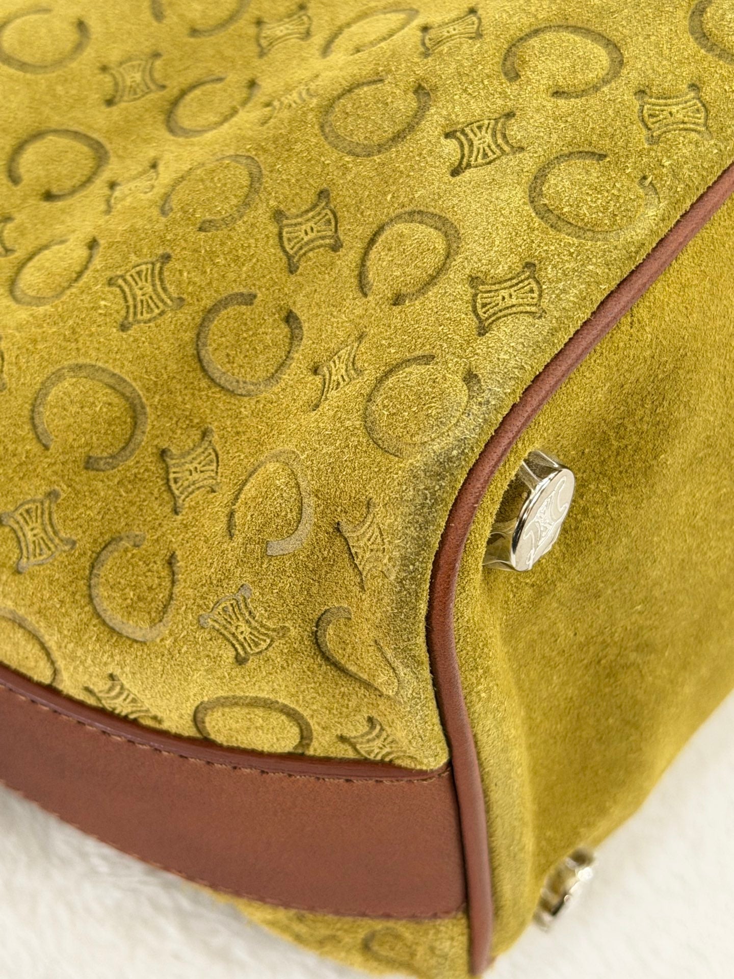 CELINE C Macadam Suede Accessory Pouch