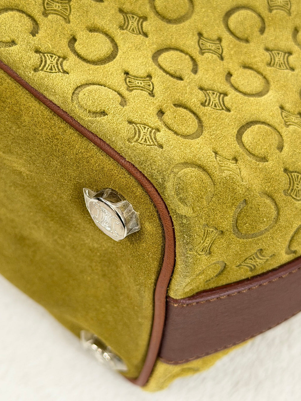 CELINE C Macadam Suede Accessory Pouch