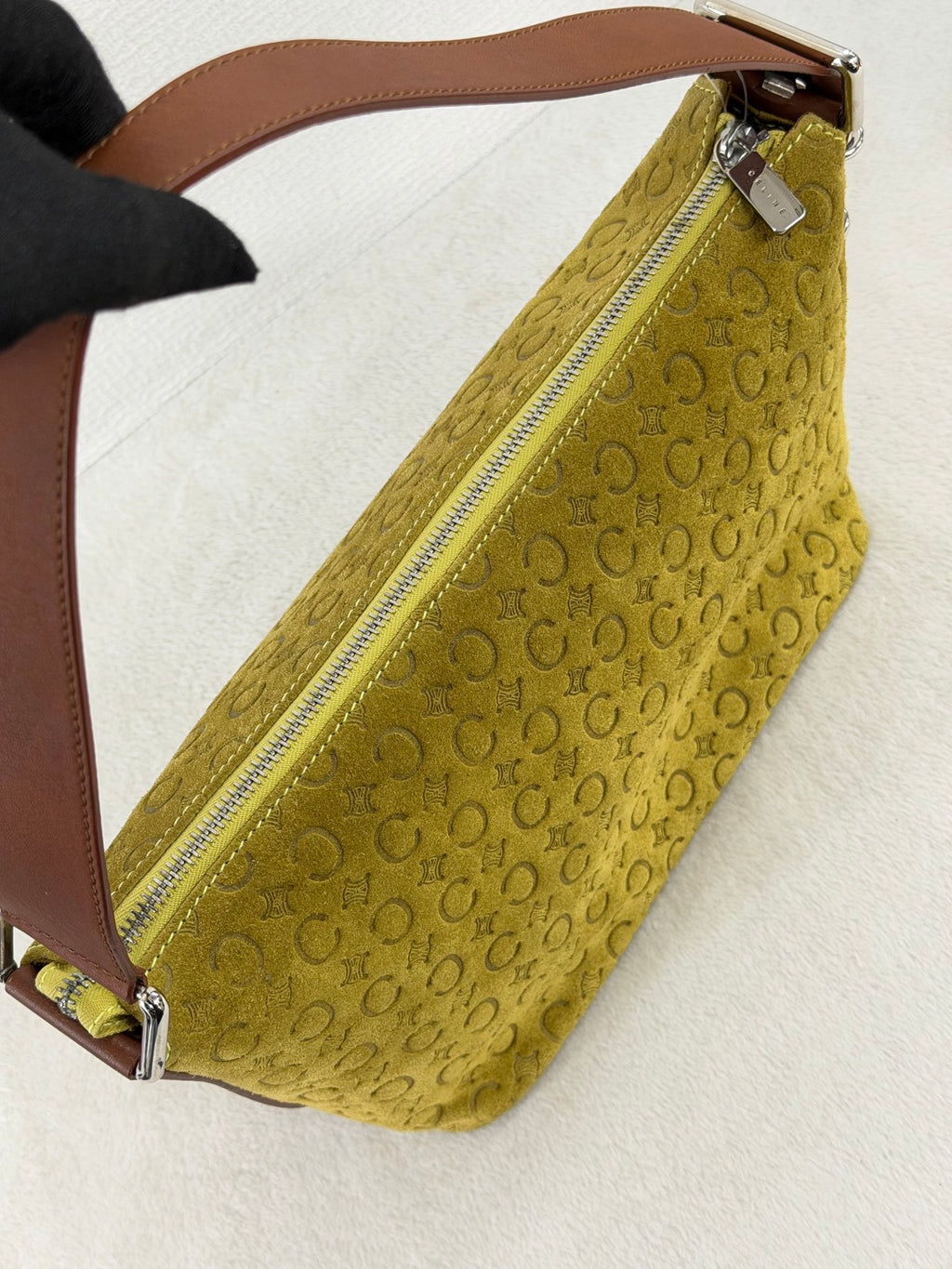 CELINE C Macadam Suede Accessory Pouch