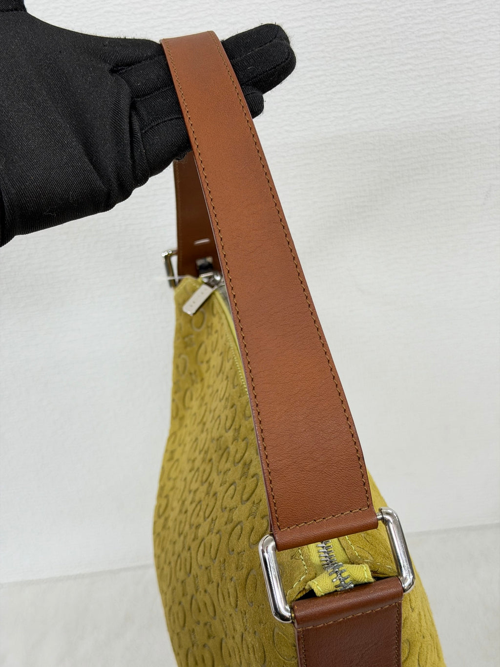CELINE C Macadam Suede Accessory Pouch
