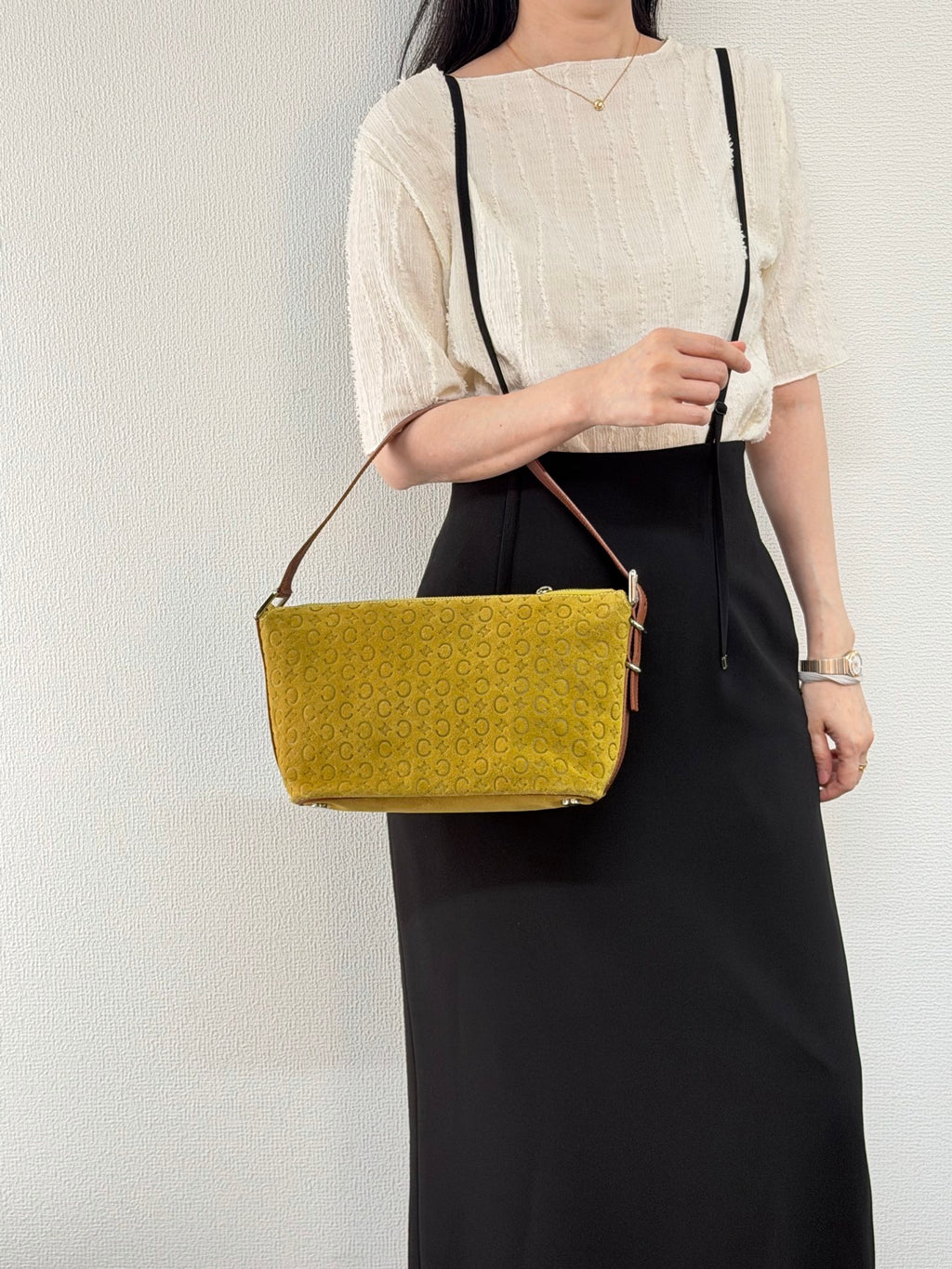 CELINE C Macadam Suede Accessory Pouch