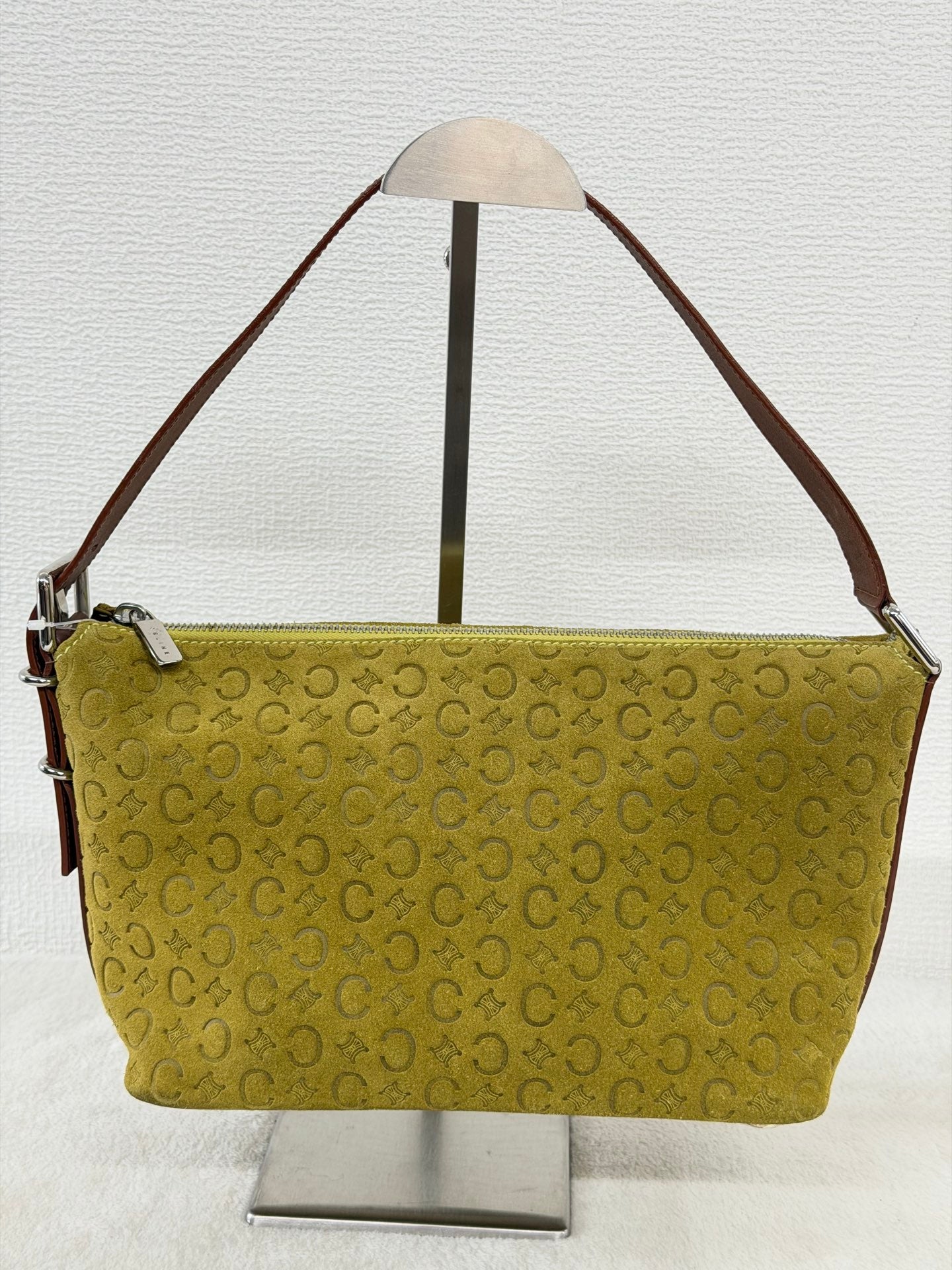 CELINE C Macadam Suede Accessory Pouch