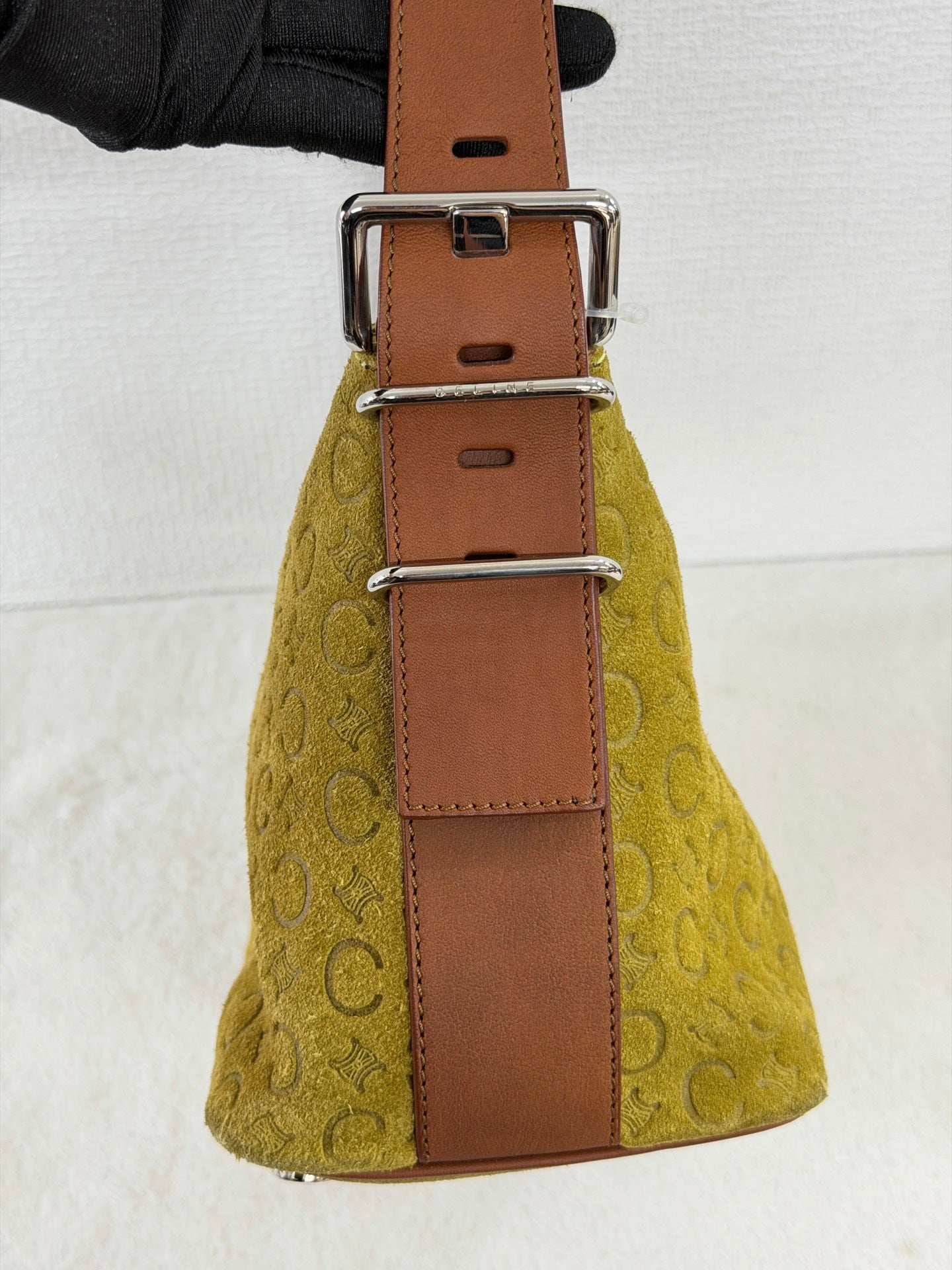 CELINE C Macadam Suede Accessory Pouch