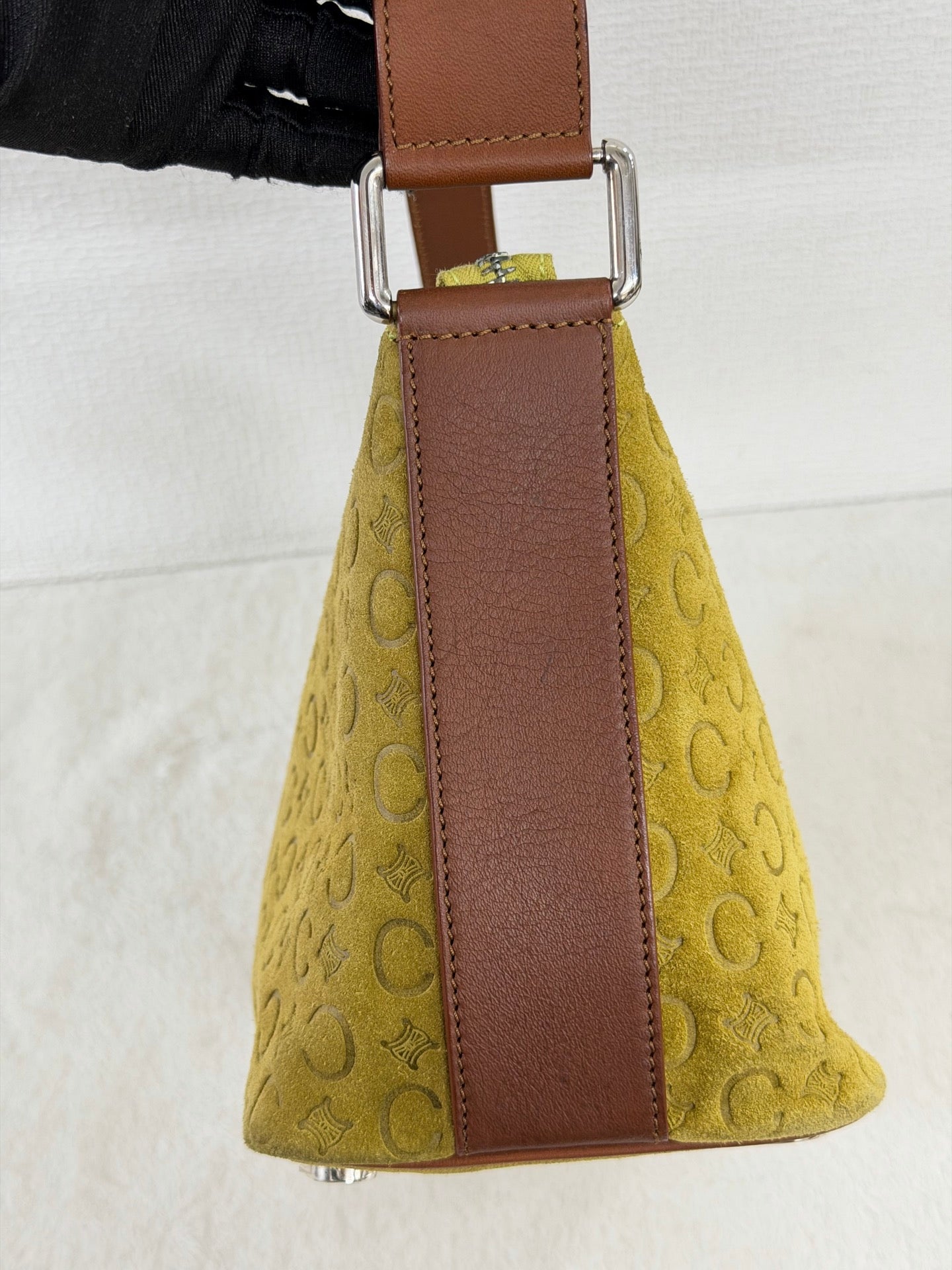 CELINE C Macadam Suede Accessory Pouch