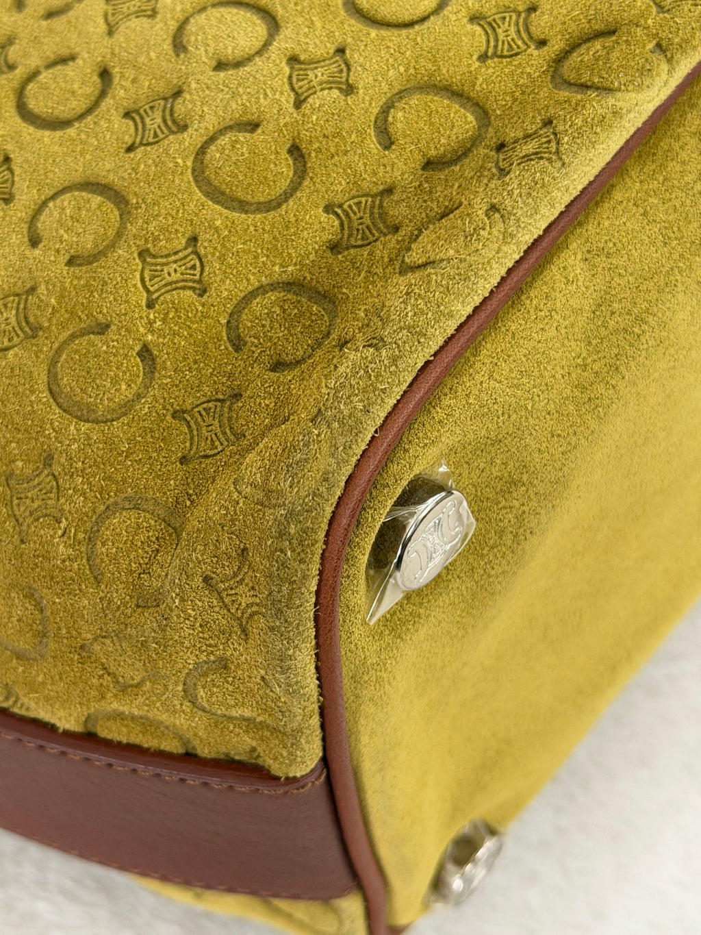 CELINE C Macadam Suede Accessory Pouch