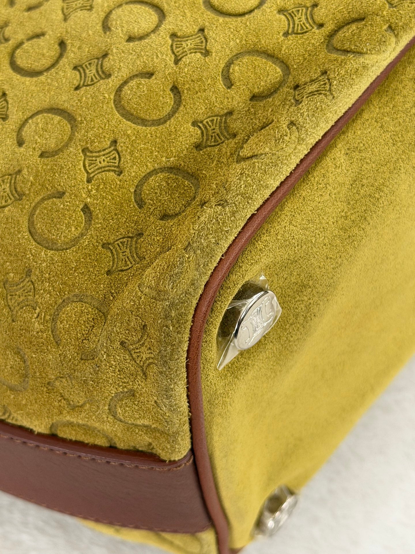CELINE C Macadam Suede Accessory Pouch
