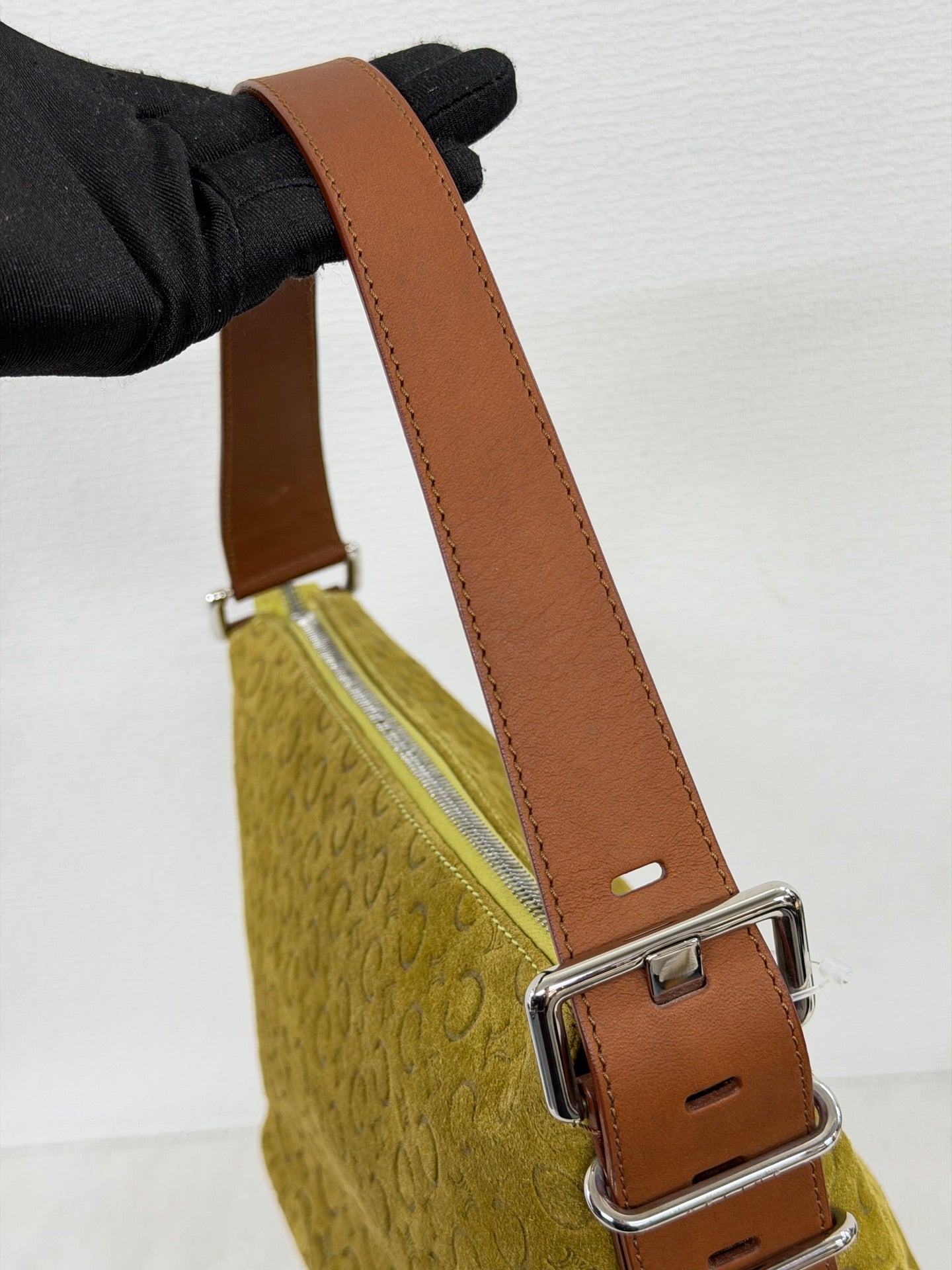 CELINE C Macadam Suede Accessory Pouch