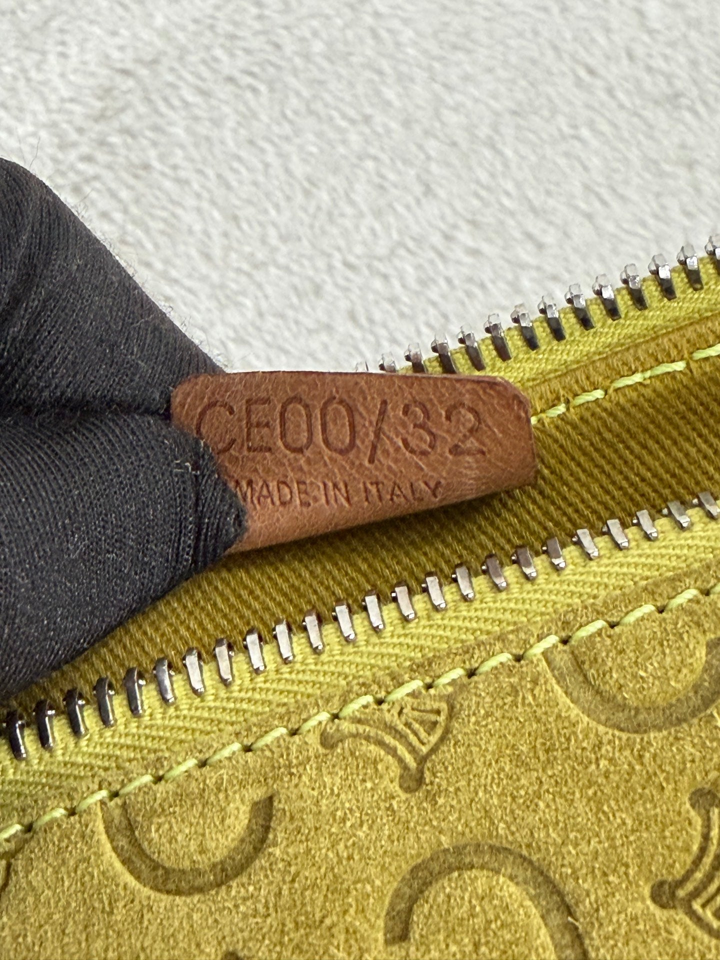 CELINE C Macadam Suede Accessory Pouch