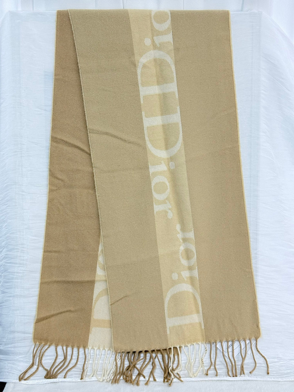 Christian Dior Vintage Logo Fringed Scarf
