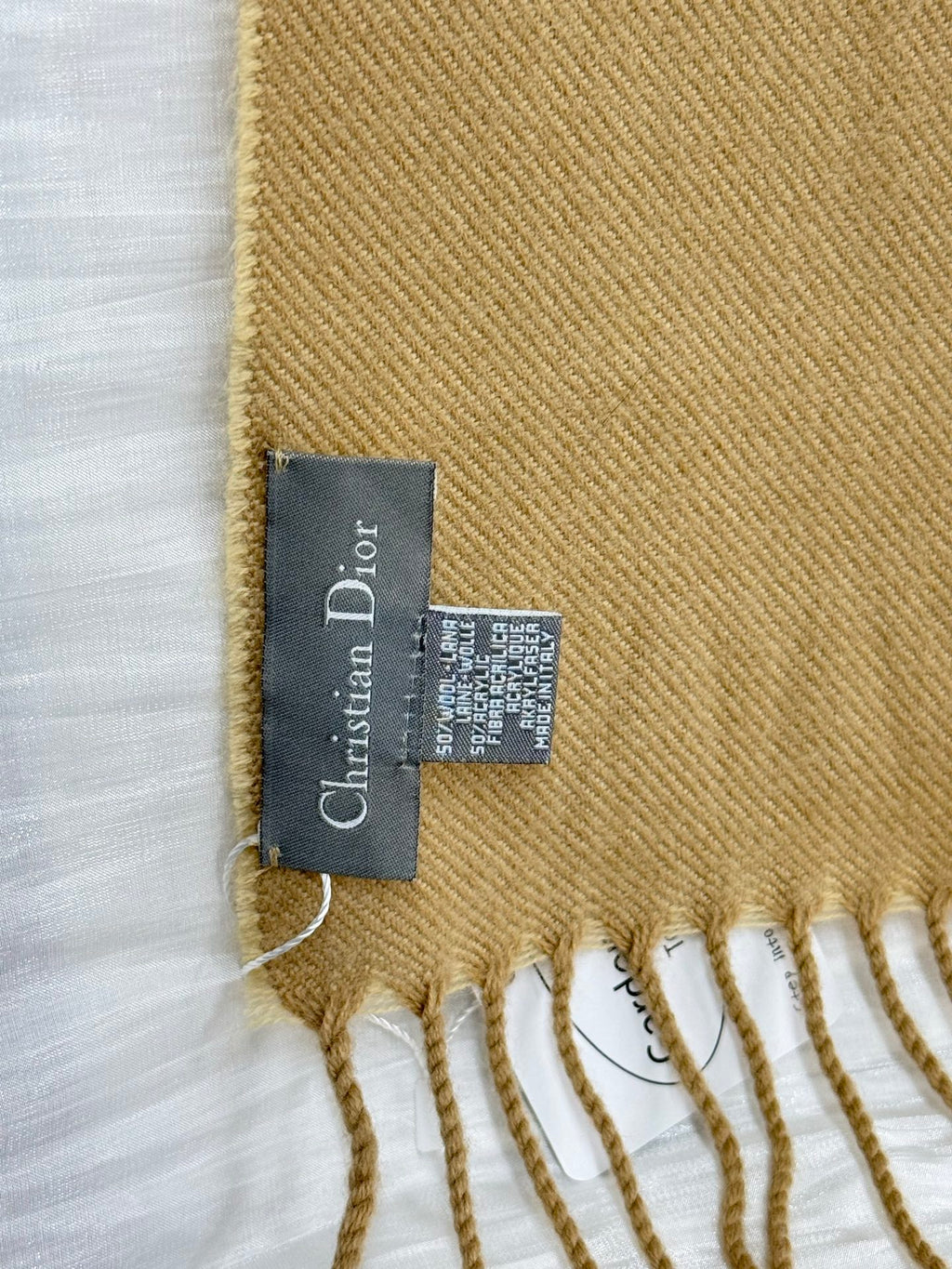 Christian Dior Vintage Logo Fringed Scarf