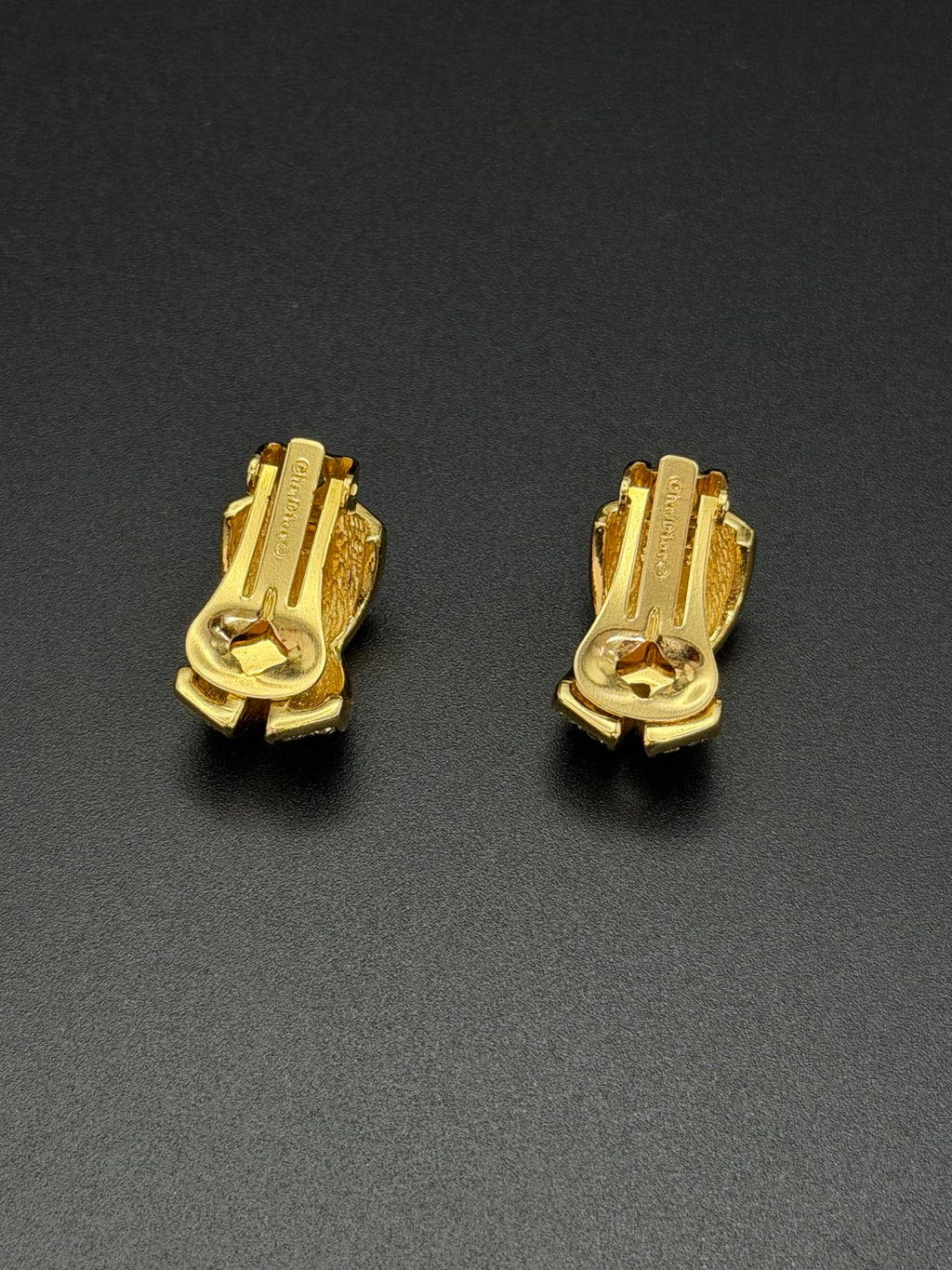 Christian Dior Criss-Cross Clip-On Crystals Earrings