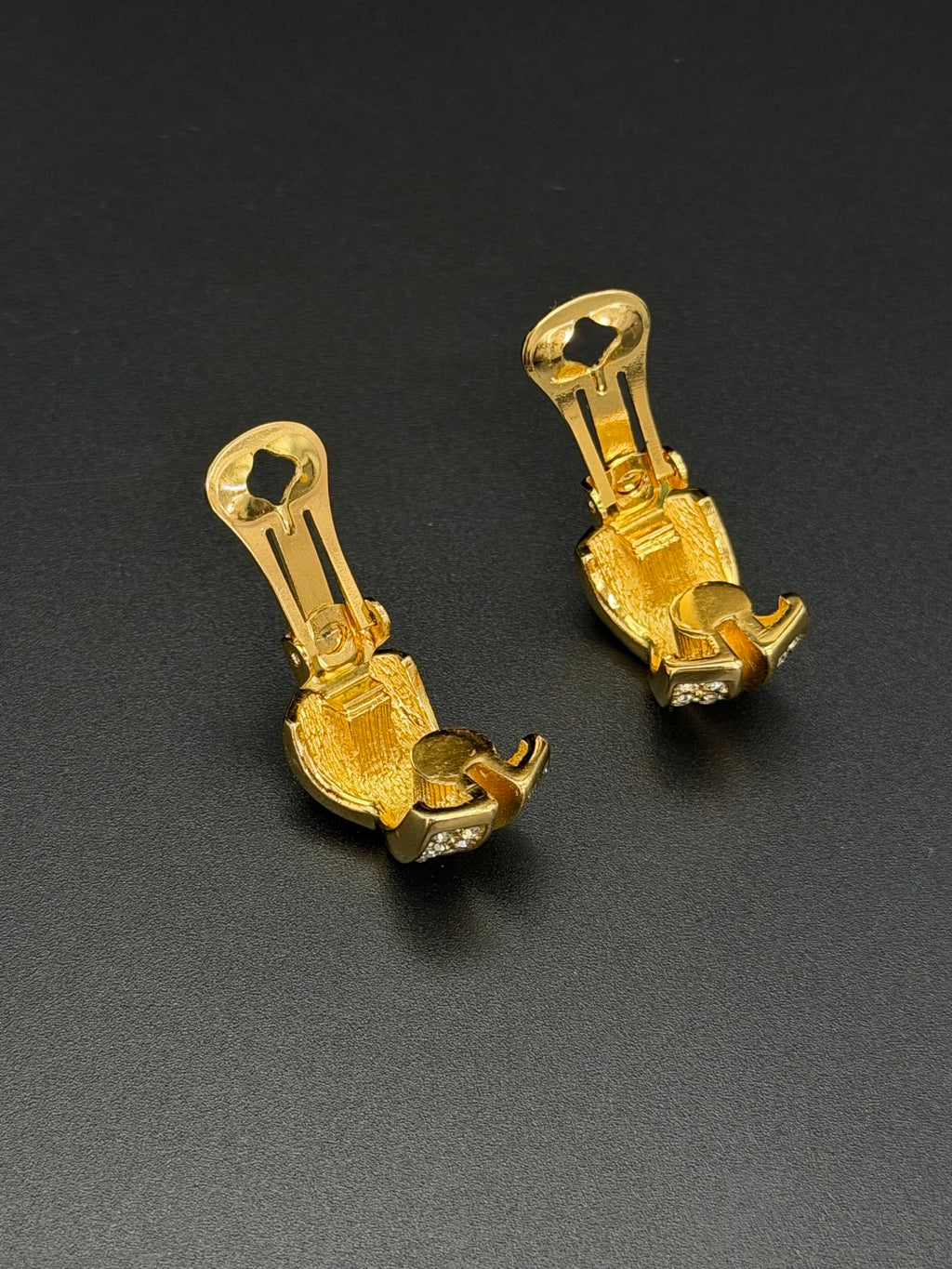 Christian Dior Criss-Cross Clip-On Crystals Earrings