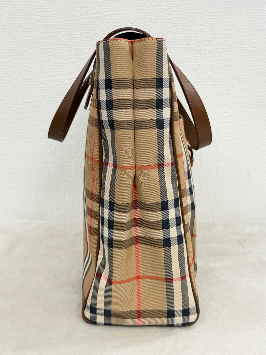 Burberrys Vintage Haymarket Check Tote Bag