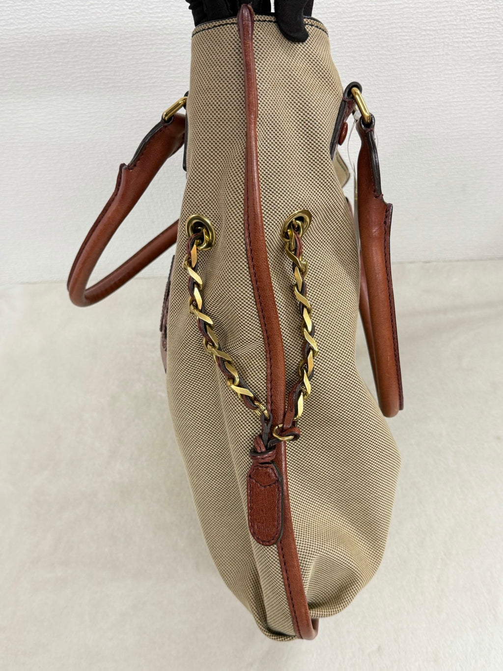 Chloé Vintage Logo Patch Canvas Shoulder Bag