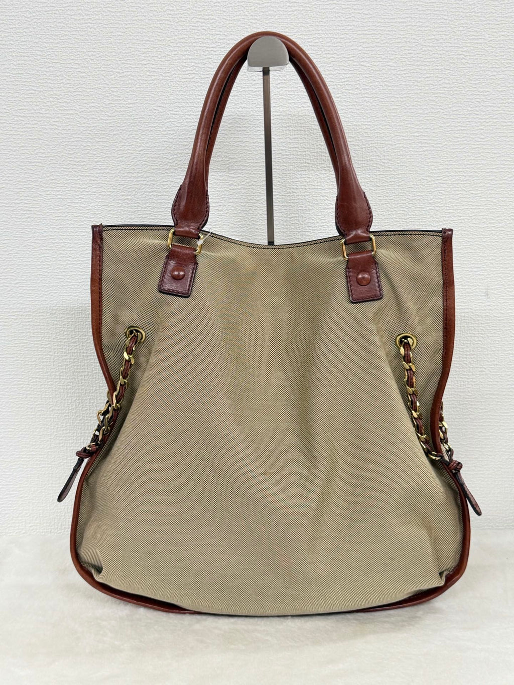 Chloé Vintage Logo Patch Canvas Shoulder Bag