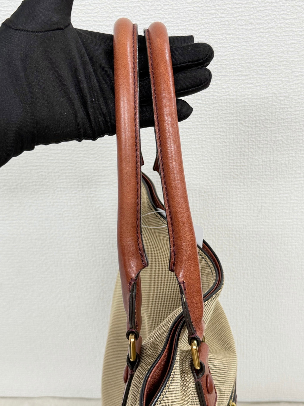 Chloé Vintage Logo Patch Canvas Shoulder Bag