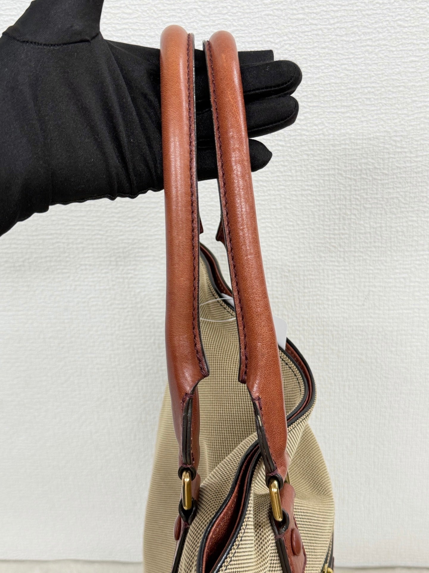 Chloé Vintage Logo Patch Canvas Shoulder Bag
