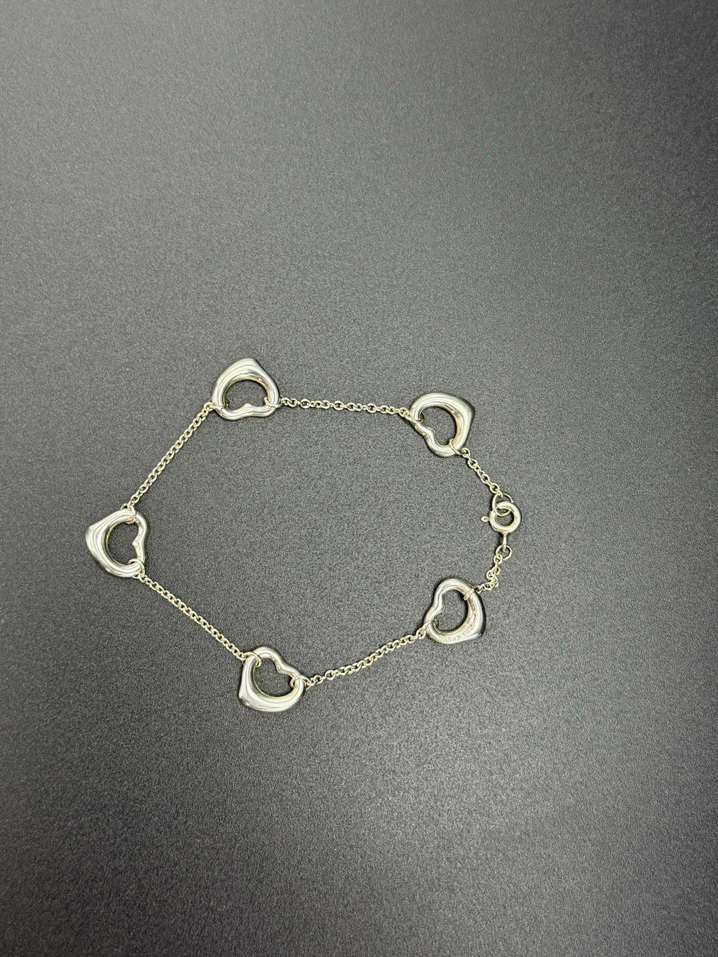 Tiffany & Co. Elsa Peretti 5 Open Heart Bracelet in Sterling Silver