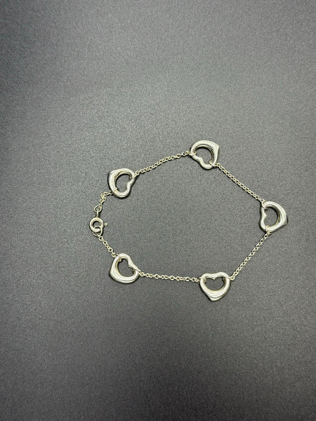 Tiffany & Co. Elsa Peretti 5 Open Heart Bracelet in Sterling Silver