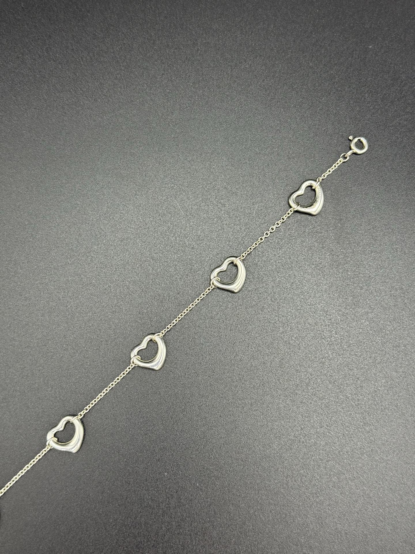 Tiffany & Co. Elsa Peretti 5 Open Heart Bracelet in Sterling Silver