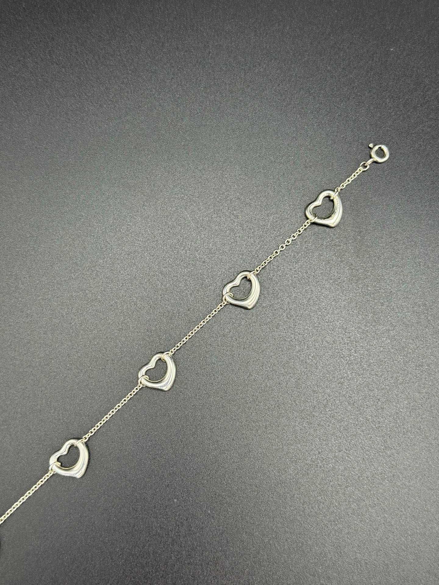 Tiffany & Co. Elsa Peretti 5 Open Heart Bracelet in Sterling Silver