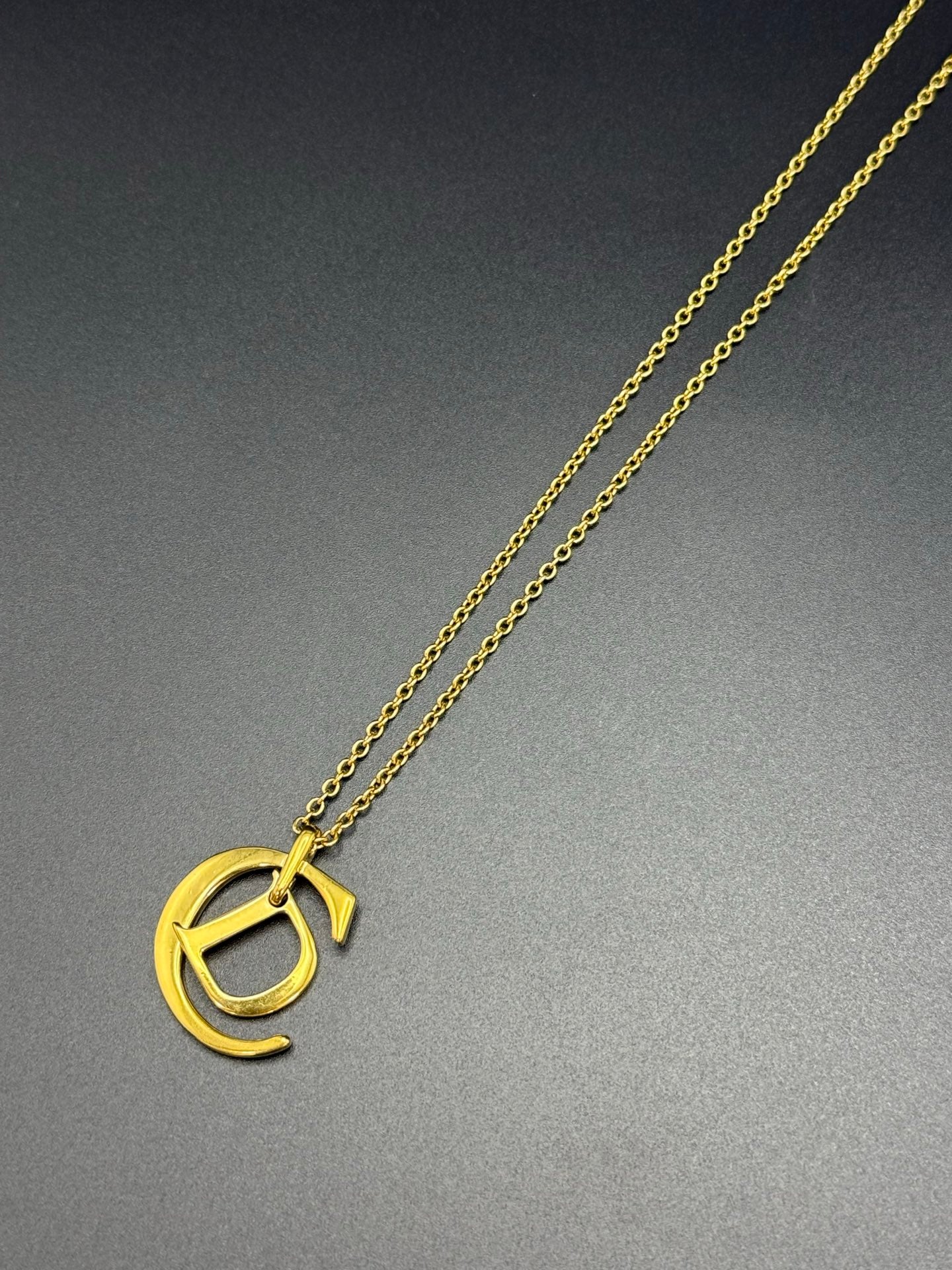 Christian Dior Vintage Large CD Monogram Necklace