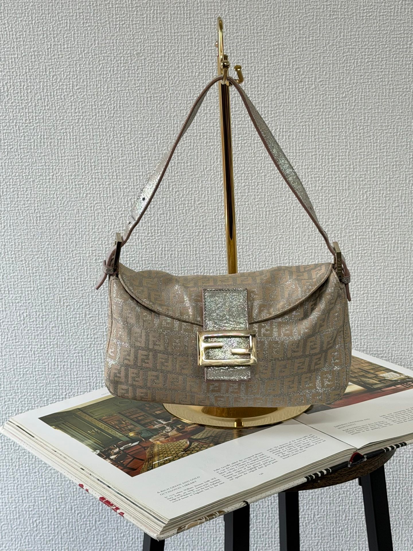 Fendi Zucchino Glitter Shimmer Mamma Baguette