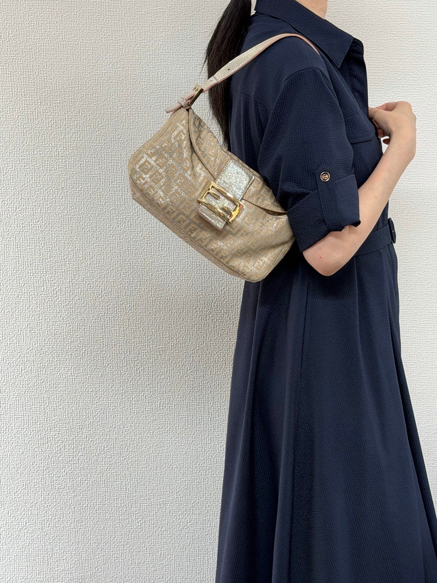 Fendi Zucchino Glitter Shimmer Mamma Baguette