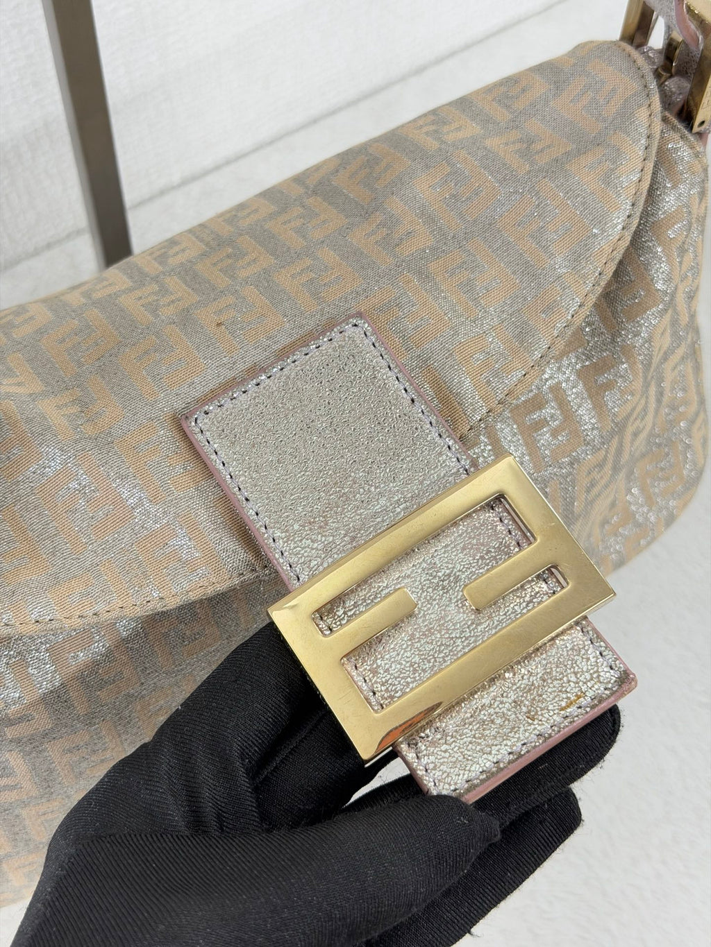 Fendi Zucchino Glitter Shimmer Mamma Baguette