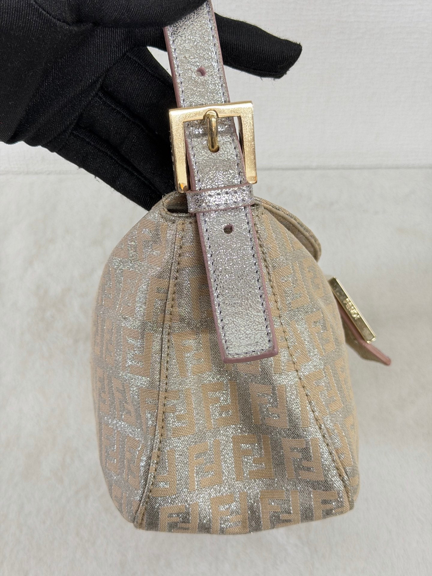 Fendi Zucchino Glitter Shimmer Mamma Baguette