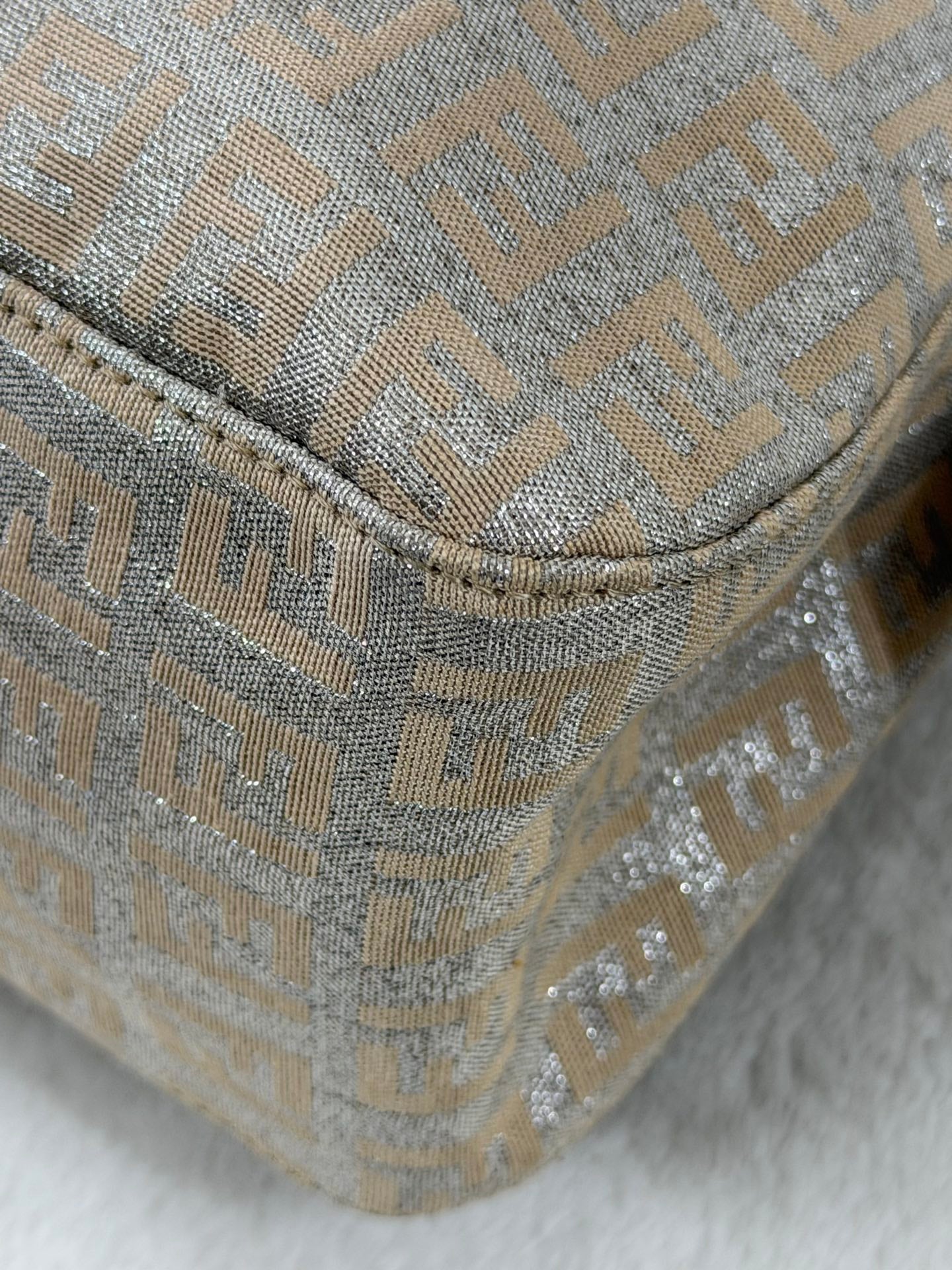 Fendi Zucchino Glitter Shimmer Mamma Baguette
