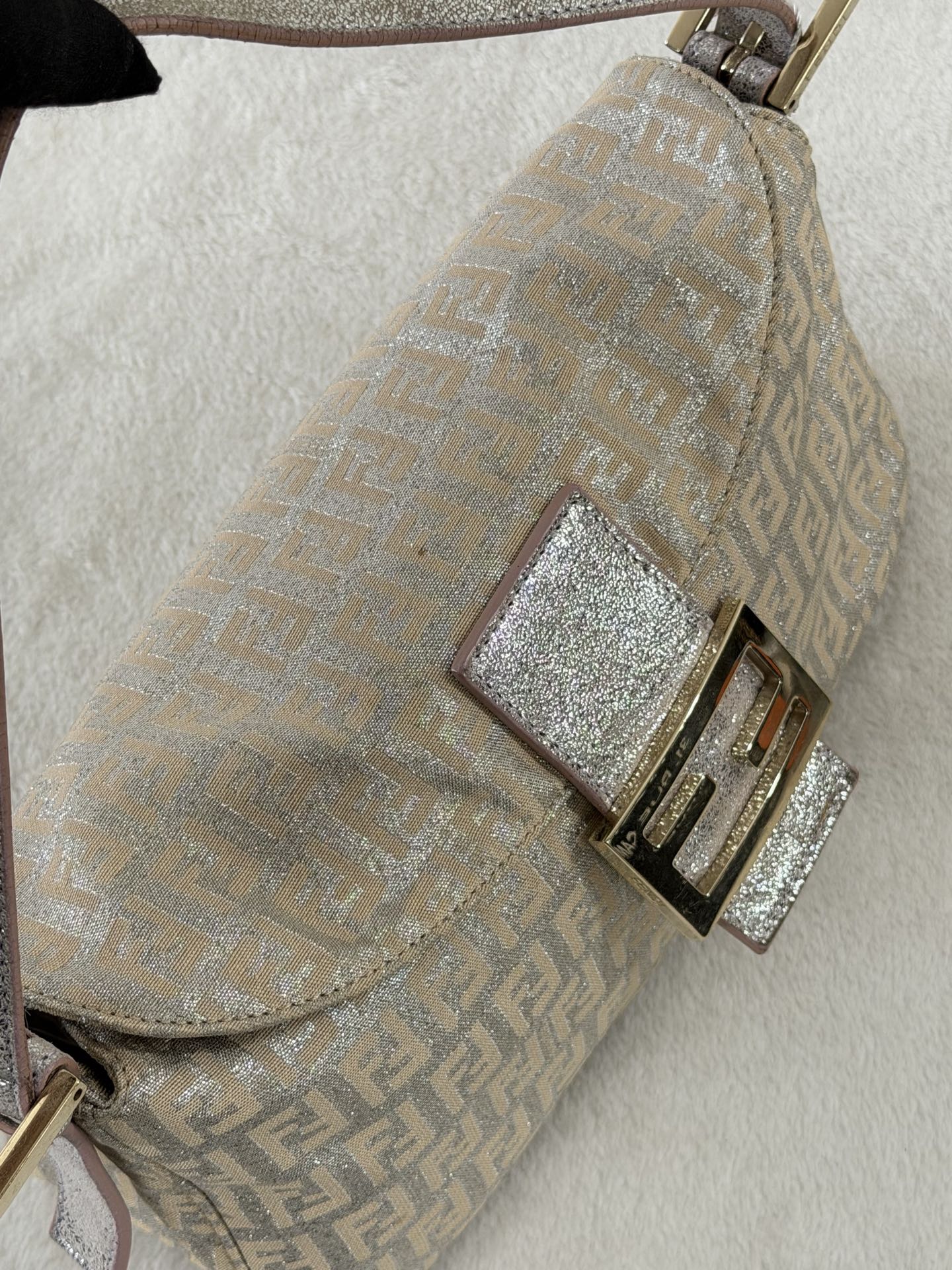 Fendi Zucchino Glitter Shimmer Mamma Baguette