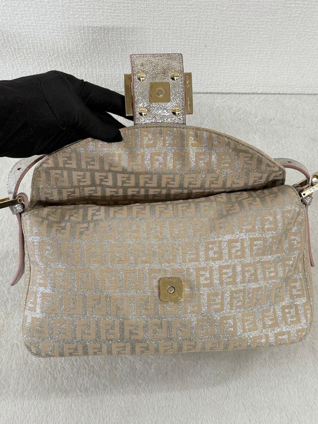 Fendi Zucchino Glitter Shimmer Mamma Baguette