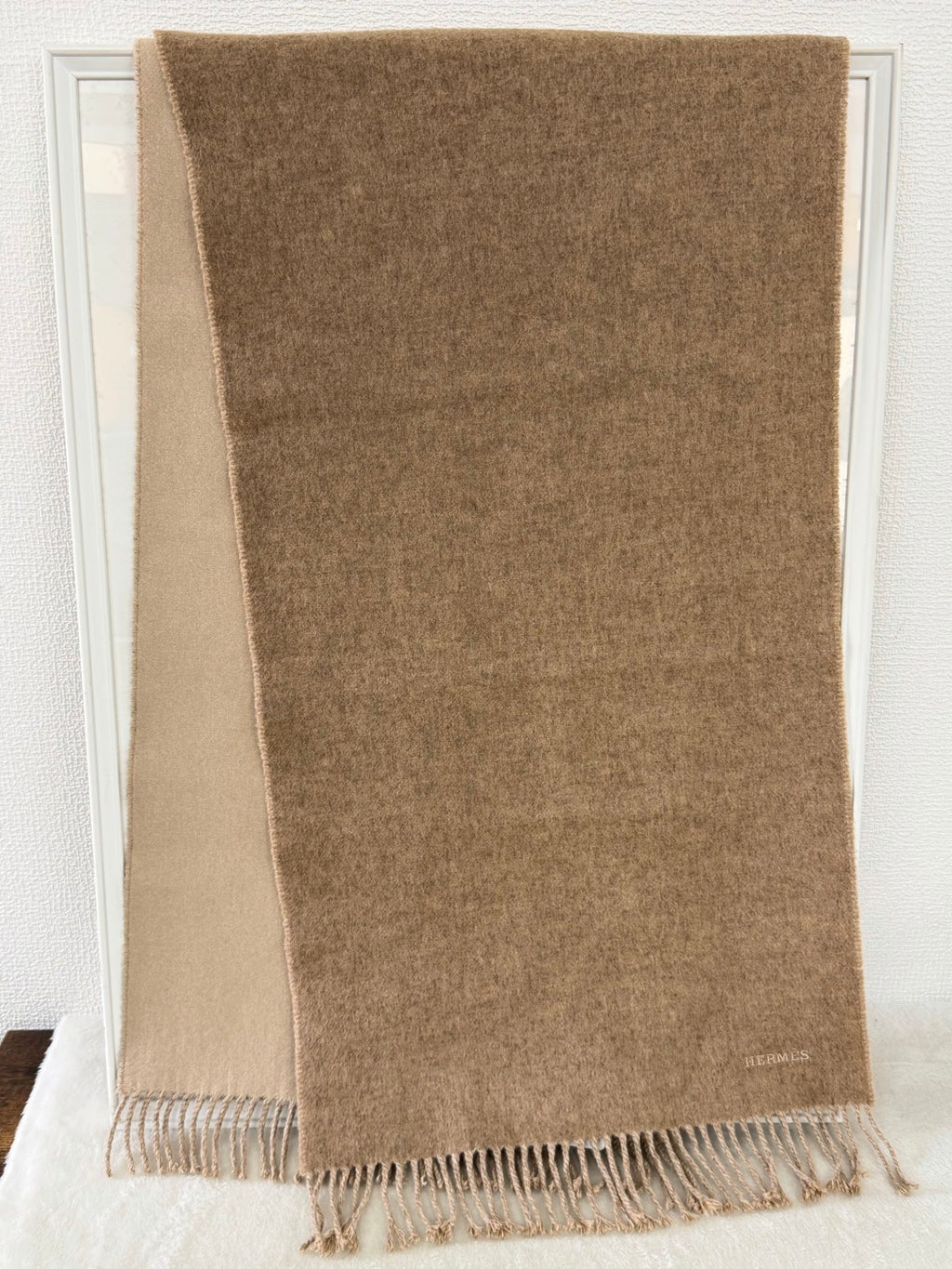 Hermès Classic Cashmere Scarf in Marron Glacé / Étoupe