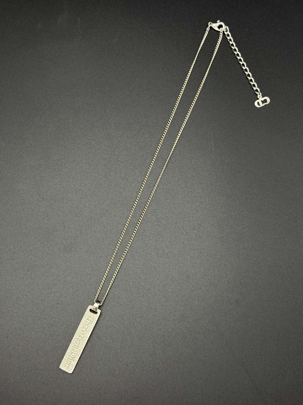 Christian Dior Vintage Pave Crystal Vertical Plate Necklace
