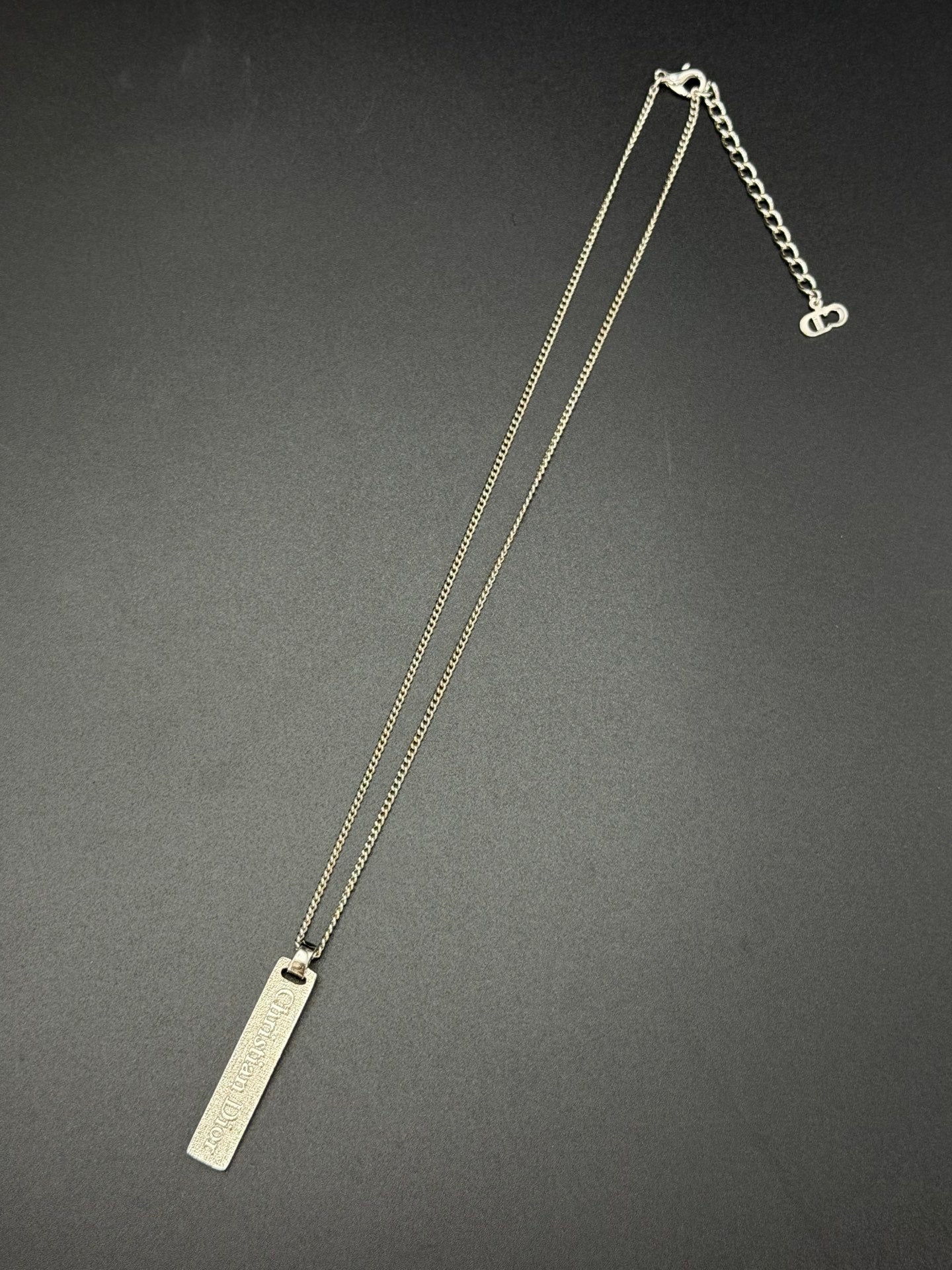 Christian Dior Vintage Pave Crystal Vertical Plate Necklace