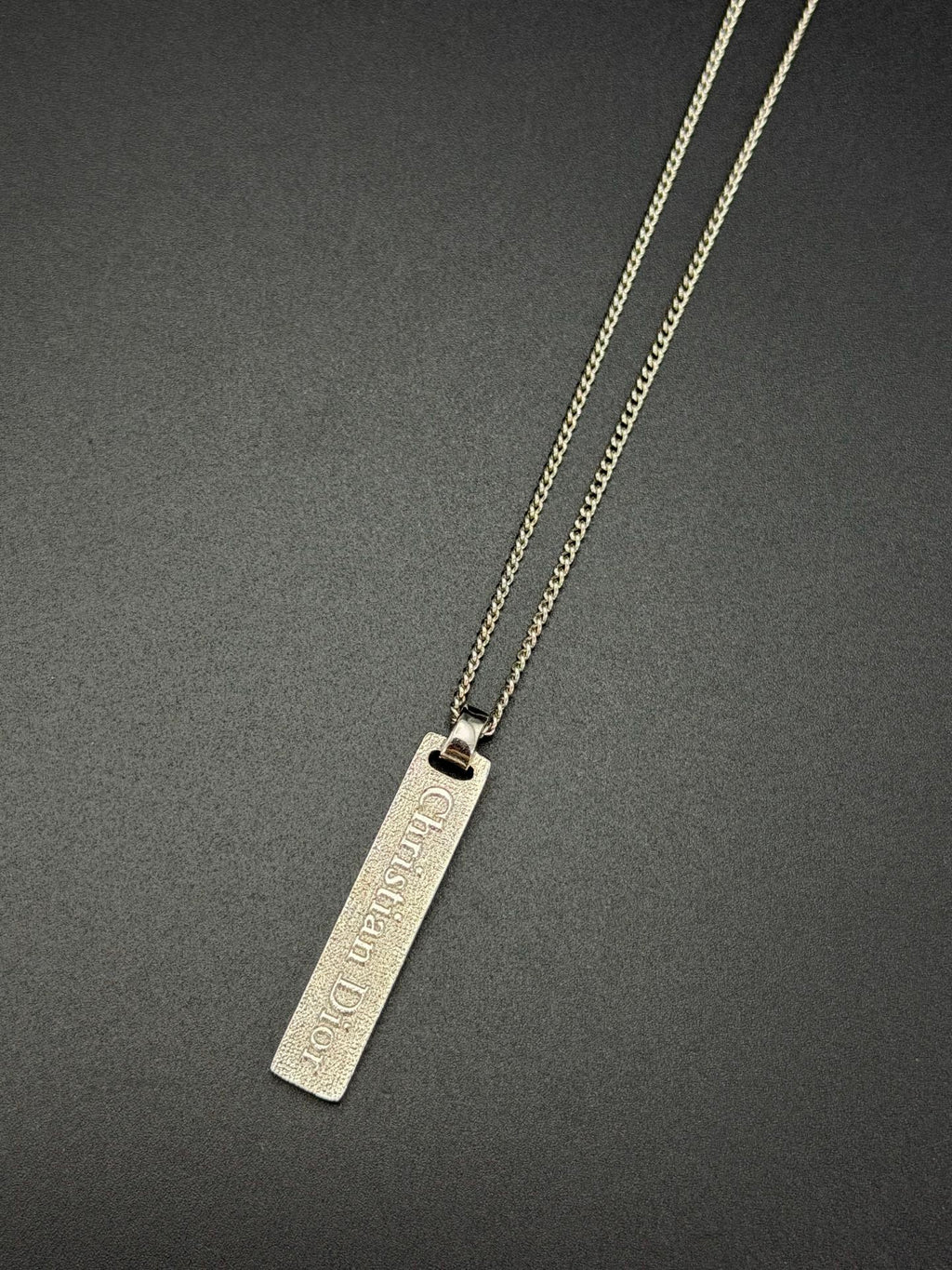 Christian Dior Vintage Pave Crystal Vertical Plate Necklace