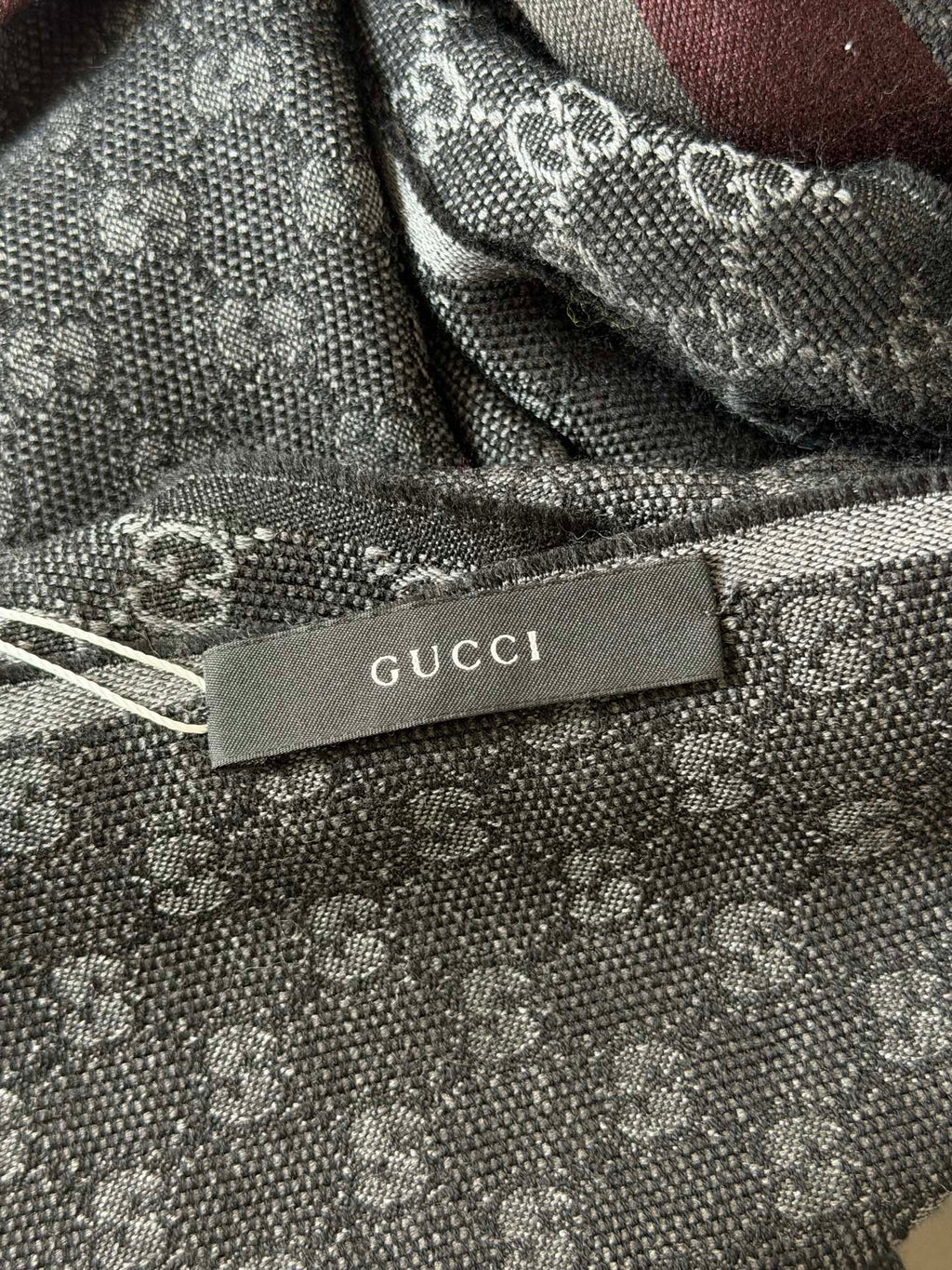 Gucci Wool Silk GG Monogram Web Verbier Scarf