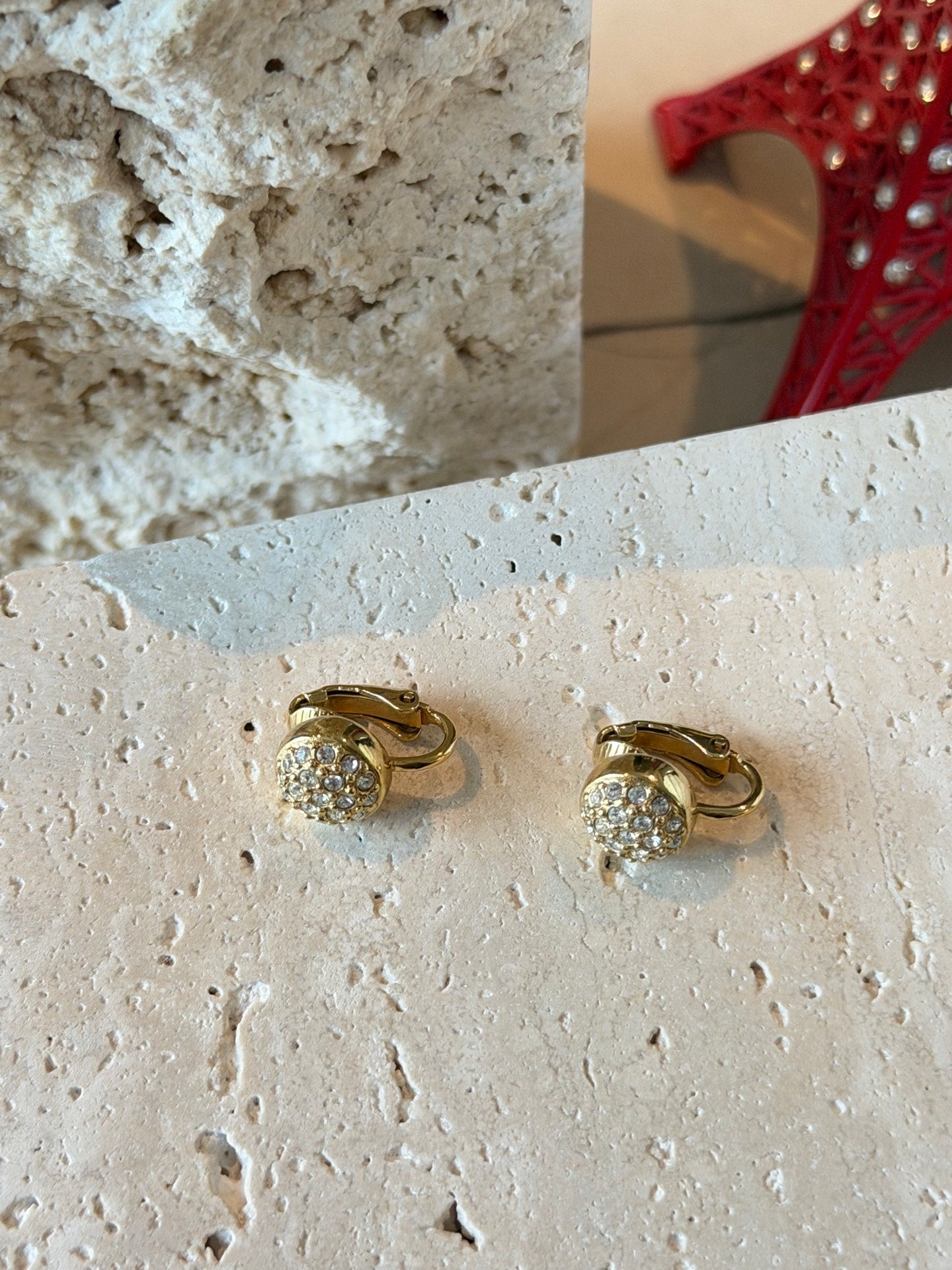 CHRISTIAN DIOR Rheinstone Earring