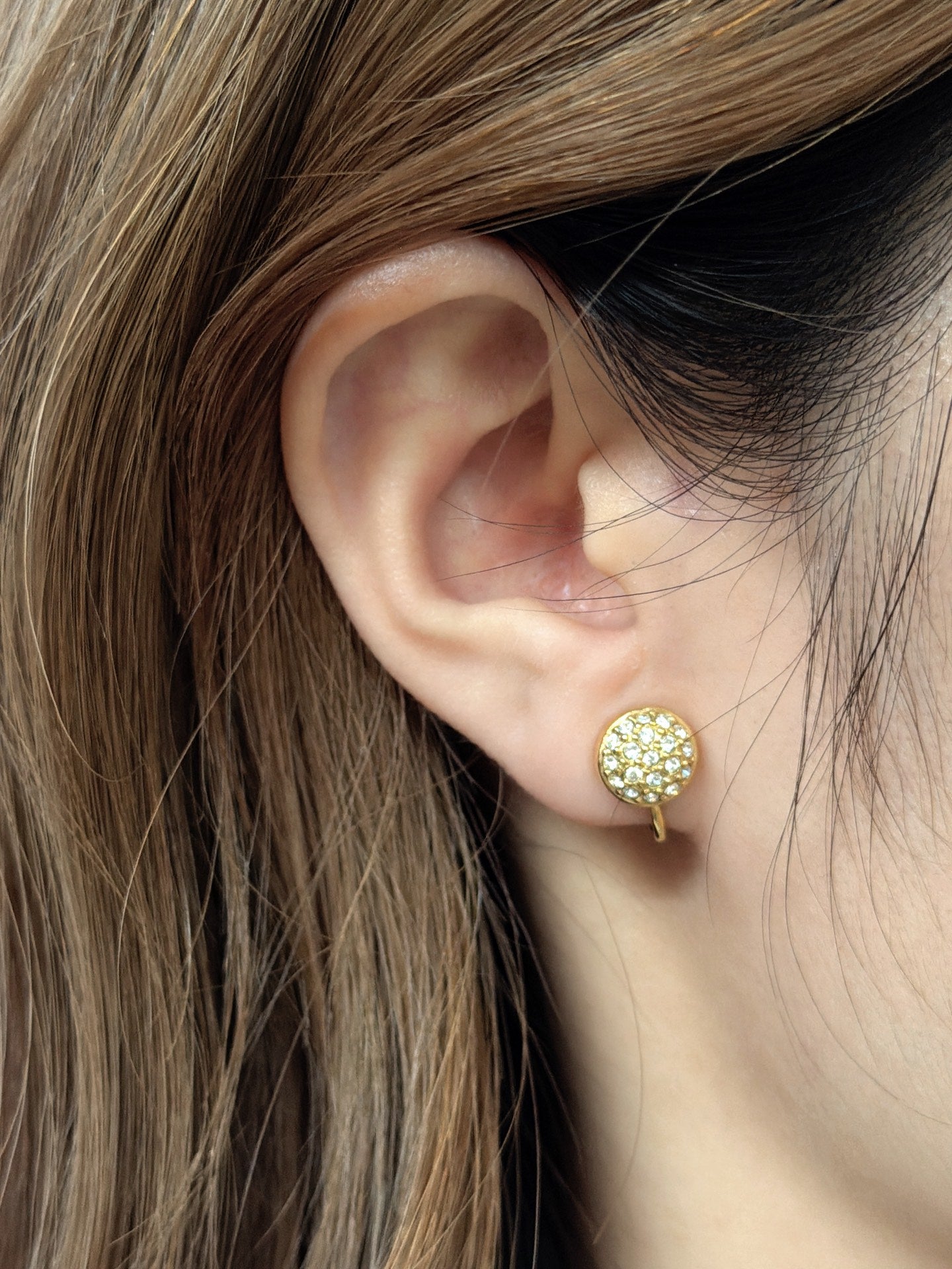 CHRISTIAN DIOR Rheinstone Earring