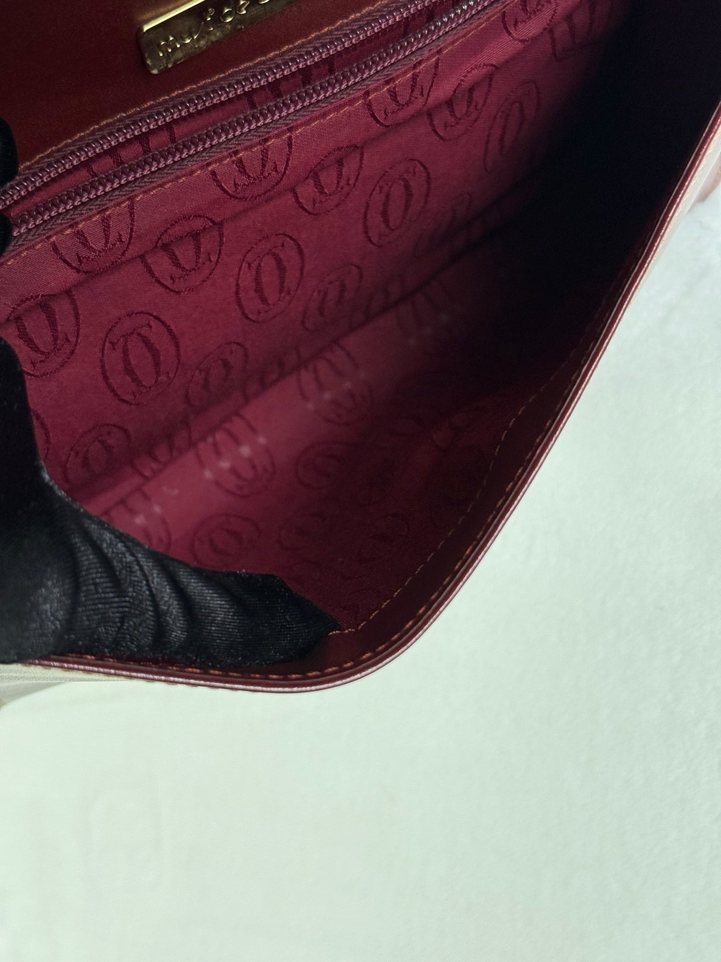 Cartier Vintage Must de Cartier Bordeaux Leather Clutch Bag