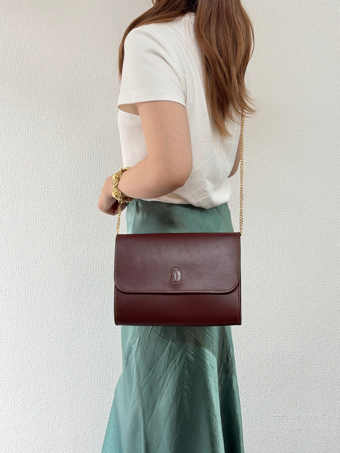 Cartier Vintage Must de Cartier Bordeaux Leather Clutch Bag