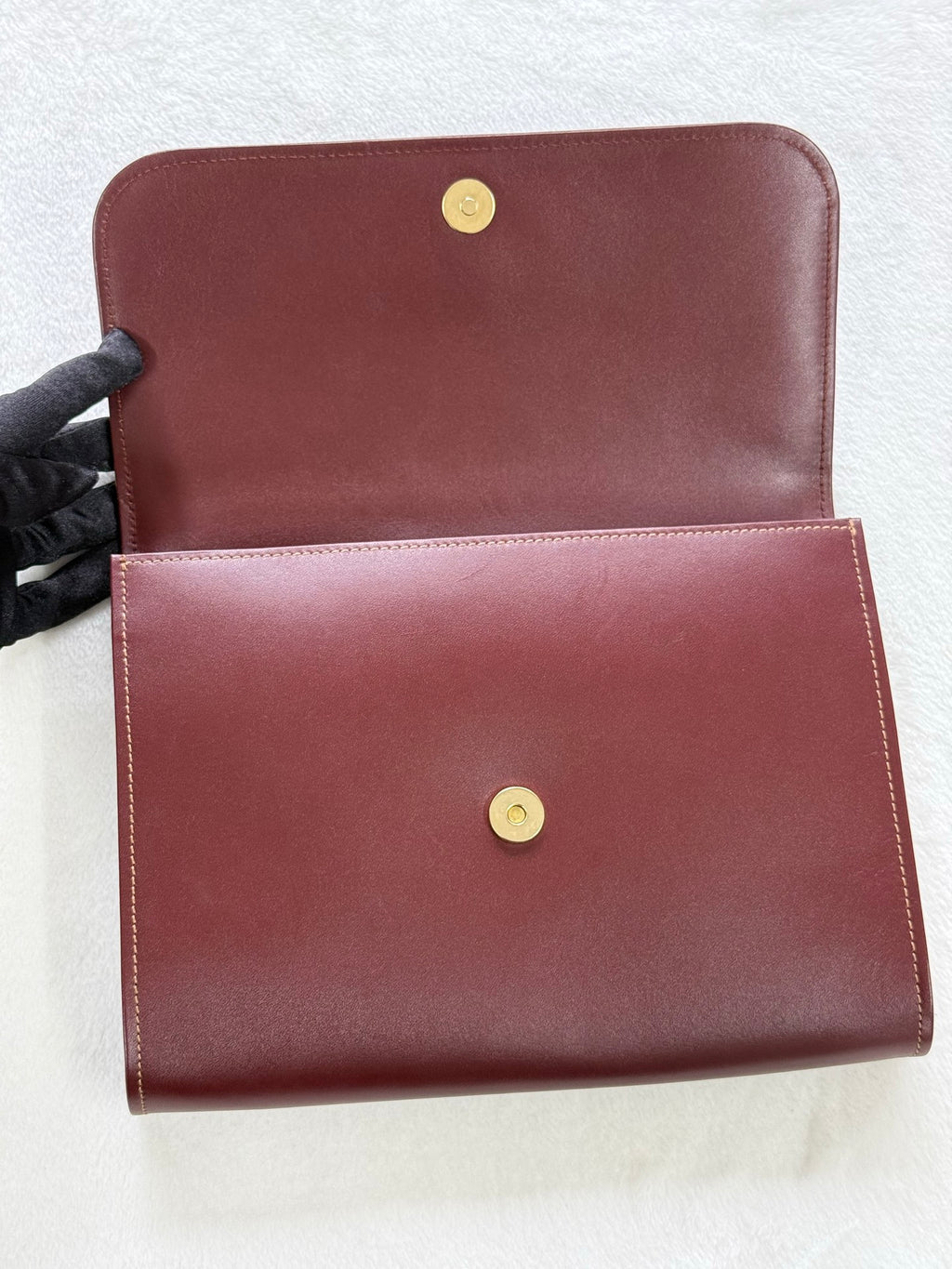 Cartier Vintage Must de Cartier Bordeaux Leather Clutch Bag