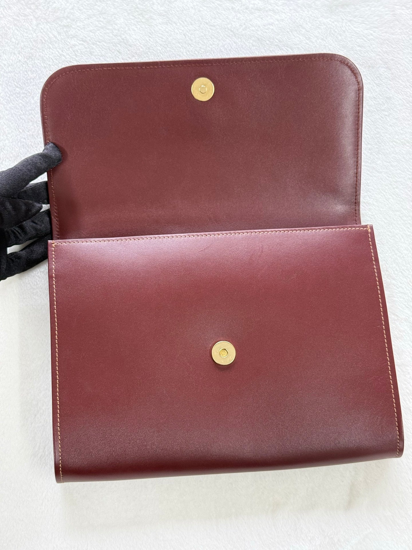 Cartier Vintage Must de Cartier Bordeaux Leather Clutch Bag