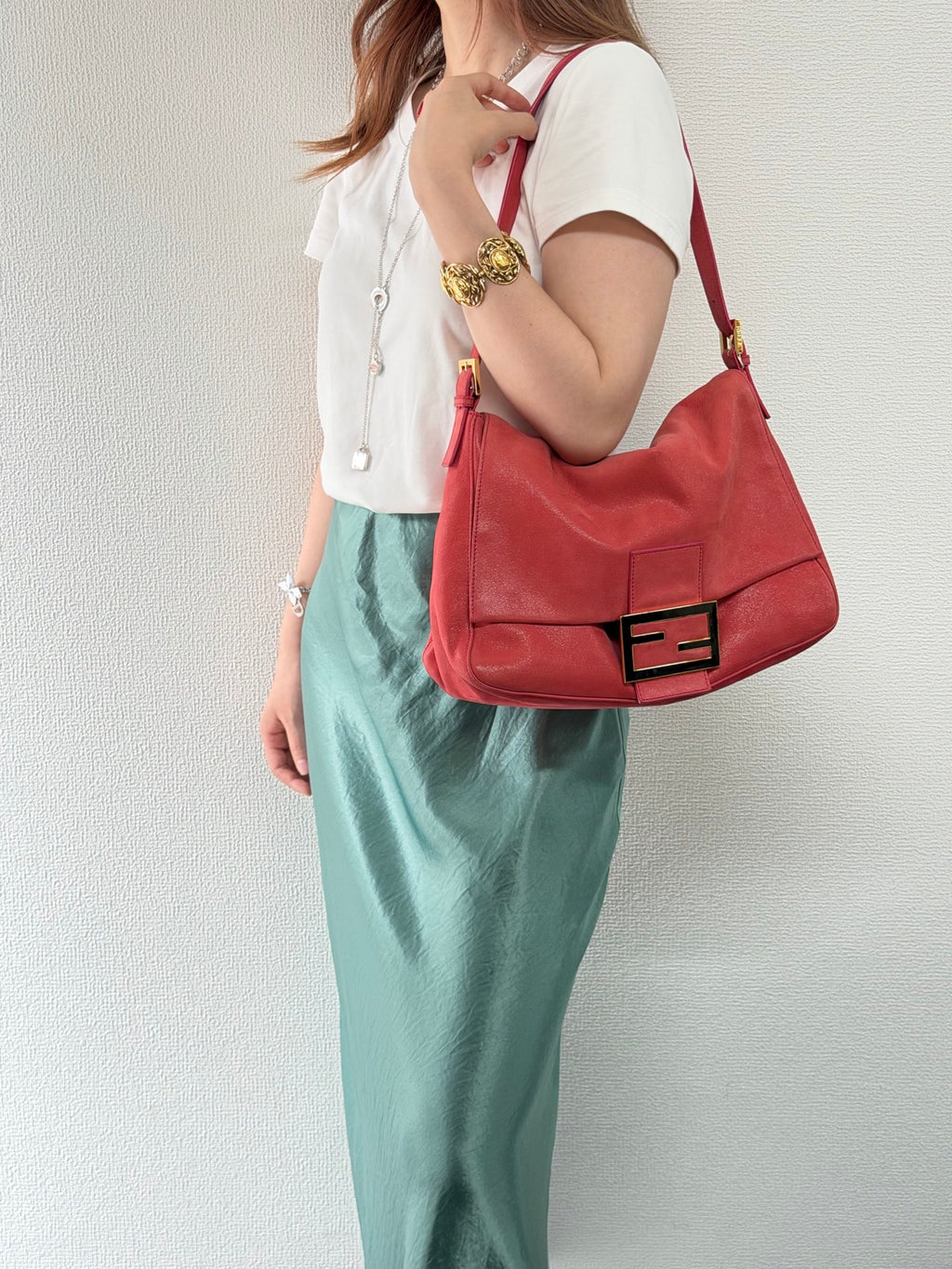 Fendi Big Mama Forever Suede Shoulder Bag