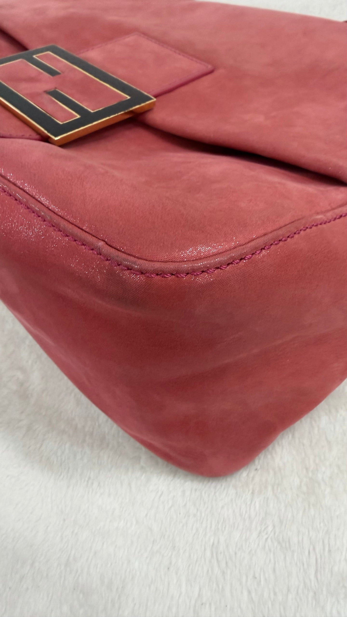 Fendi Big Mama Forever Suede Shoulder Bag